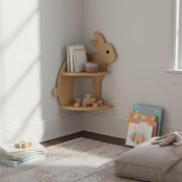 Rabbit Corner Shelf Decorative Bunny Storage Rack Multi Purpose for Children