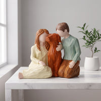 Hand-Painted Resin Figurine Faceless Desk Figurine Stylized Tabletop Ornament Textured for Shelf