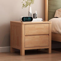2-Drawer Nightstand with Lock Nordic aesthetic Bedside Table Modern Design for Home