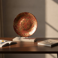Glass Plate with Stand Large Plate Holder with Lip Heavy Duty for Console Table