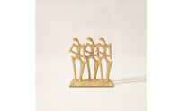 Character Ornament Gold Metal Sculpture Textured Decor for Homeowners