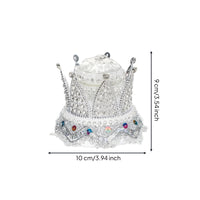Faceted Crown Band Box Ornate Band Box with Clear Lid Compact Display Case with Clear Lid for Proposal, Wedding, Valentine's Day