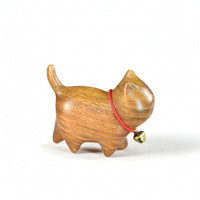 Tea Pet Mini Desktop Ornament Carved Cat Wooden Cat Ornament Polished for Collectors, Desk, Bookshelf
