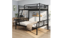 Space Saving Metal Bunk Bed Powder-Coated Bunk Bed with Ladder Sturdy Furniture Long-Lasting for Teens, Toddlers, Bedroom