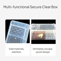 Transparent Amphibian Breeding Box with Ventilated Lid