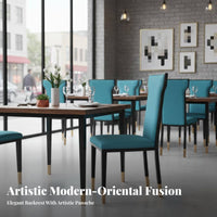 Upholstered Highrear Chair New Chinese Design Aesthetic Dining Seat Padded Padding Sturdy Frame for Hotel Managers, Banquet Hall