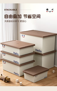 收纳箱带盖整理箱家用儿童玩具衣服收纳盒大容量零食储物收纳神器