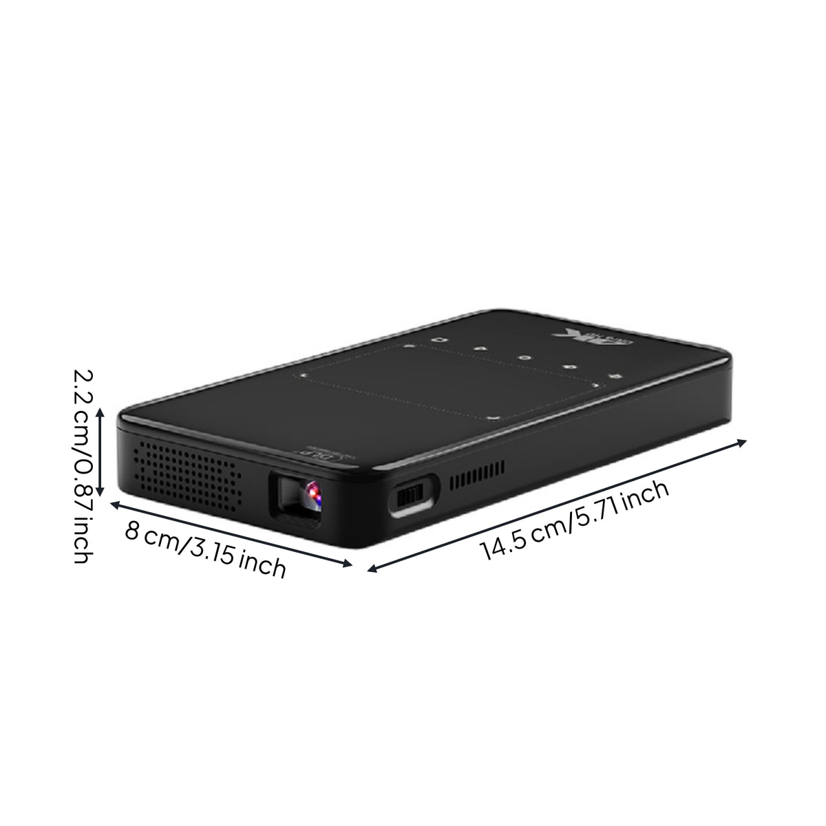 Sleek Display Device with Touch Controls Slim Pocket Display Device Wireless Ultra-Compact Rechargeable for Home Theater, Bedroom, Dorm Room