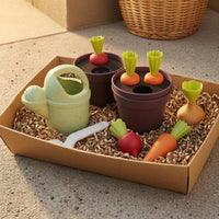 Wheat-Straw Style Garden Playset Speckled Finish Kids Gardening Tool Set Molded Plastic Child Gardening Kit Round Shape for Sandbox