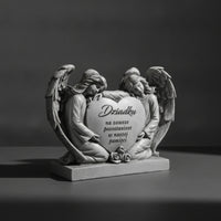 Angel Statue Peaceful Memorial Plaque with Angels Inspirational for Grave