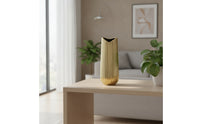 Ribbed Vase Reflective Cylindrical Vase Flower Holder Modern Vessel Tall for Home Decorators, Living Room, Mantel