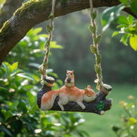 Squirrel Swing Ornament Cute Tree Swing Squirrel Statue Cartoon Design