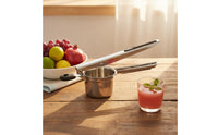 Multi-Functional Potato Masher with Interchangeable Discs Non-Slip Handles Stainless Steel Potato Ricer Manual Fruit Juicer for Parents