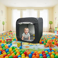 Blackout Sensory Tent Portable Blackout Instant-Open Tent Easy Storage Spring-up up Playhouse for Kids, Young Children