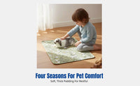 All-Season Small Animal Enclosure Base Mat, Thick Plush Pet Bed, Multi-Functional Sleeping Blanket, Random Cartoon Design, For Lop Rabbits, Guinea Pigs