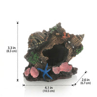 Resin Barrel Aquarium Decoration, Broken Barrel Decor and Aquarium Ornaments, Weathered Textured Hiding Cavity for Freshwater and Terrariums