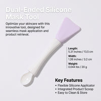 Double Ended Facial Brushes with and Spoon for Skincare Routine, Silicone Cosmetic for Clay Masks and Cream