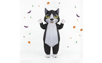 Black Inflatable Cat Suit Lightweight Cat Costume with Blower Sturdy Inflatable Costume Funny for Parades