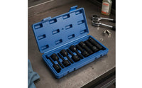 10 Pieces 1/2 Inch Drive Hex Socket Socket Set Wear Resistant 1/2 Inch Drive Hex Driver Set Tool Accessory Storage Case Included