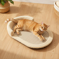 Cat Sofa Bed with Scratcher Soft Cat Scratcher Bed Oval for Kittens