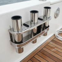 3 Tube Rod Holder Mirror Finish Stainless Steel Rod Rack Easy Install for Anglers