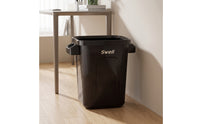 Compact Trash Bin with Wheels Slim Open Top Trash Bin Portable Wastebasket Mobile for Apartment