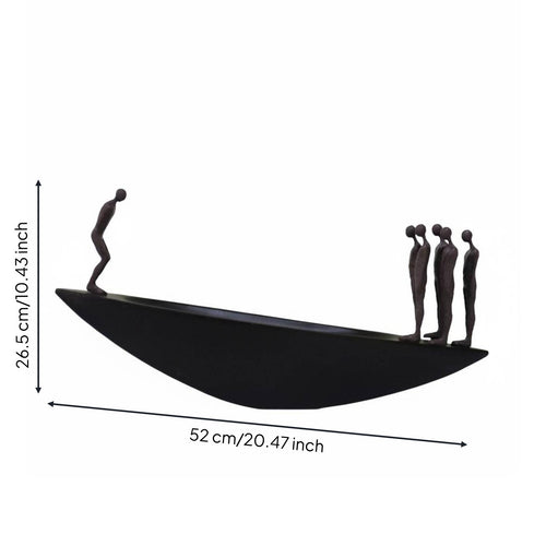 Resin Sailboat Statue Artistic Minimalist Sailboat Decor Stable Base for Shelf