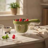 Fruit Washing Basket Fast Draining Fruit and Vegetable Washing Bowl Food Grade Double Layer Drain Basin