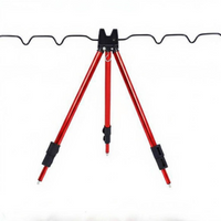 Retractable aluminum fishing rod holder for outdoor support