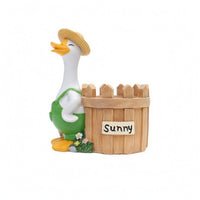 Cartoon Goose Planter Compact Goose Planter Freestanding House Decoration for Garden