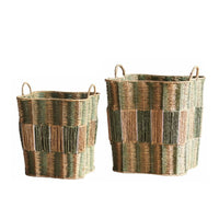 Woven Laundry Container Breathable Rattan Appearance Hamper Space Saving