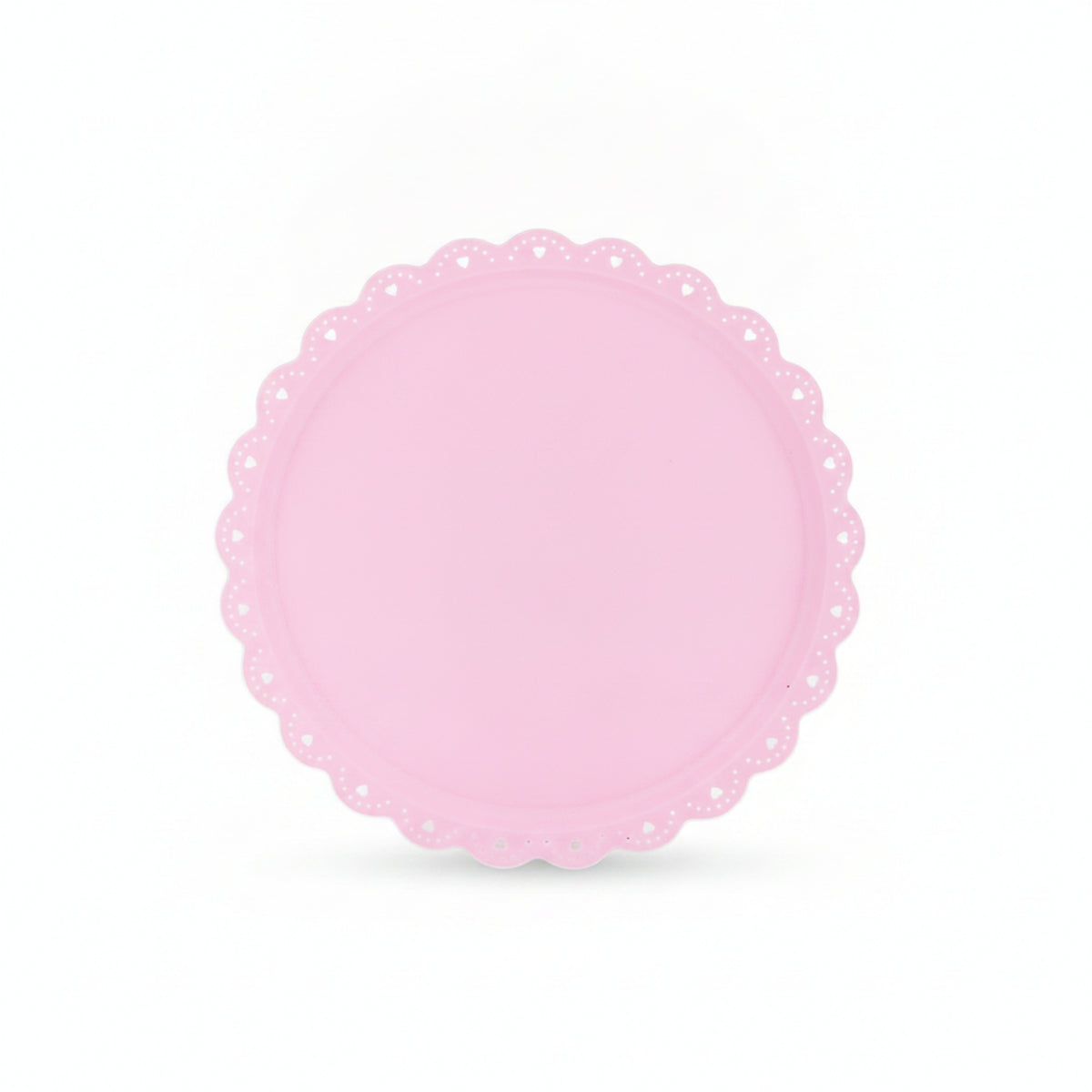 Lace-Edged Tray Recessed Center Heart-Cutout Tray Molded Construction