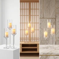 3 Pieces Candle Holder with Cylindrical Cup Long-Lasting Candlesticks Sturdy