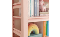 Pink Floor Bookshelf Modern Design Pink Kids Bookshelf Anti-Slip Feet for Girls