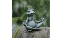 Meditating Frog Figurine Stone-Look Meditation Frog Statue Compact Decor for Bookshelf