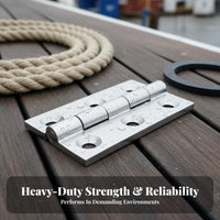 Sturdy Duty Stainless Steel Hinge Water-Resistant Grade Hinge Rustproof Saltwater Durability for Boats, Outdoor