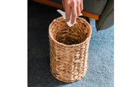Waste Basket Loop Handle Lidded Waste Basket Compact Size Woven Trash Bin