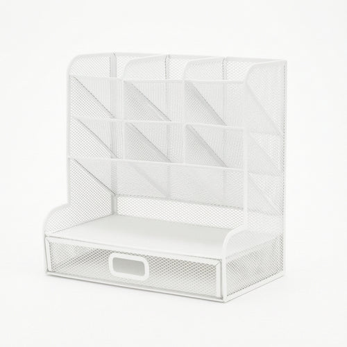 Desk Organizer with Pen Holder and Drawer Compact for Professionals, Students