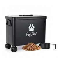 Cross-Border Pet Food Sealed Storage Box with Wheels Cat Food Bucket Moisture-Proof Insect-Proof Large Capacity Dog Food Container