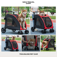 中大型犬外出手推车宠物推车金毛巨型犬可折叠老年狗狗残疾辅助车