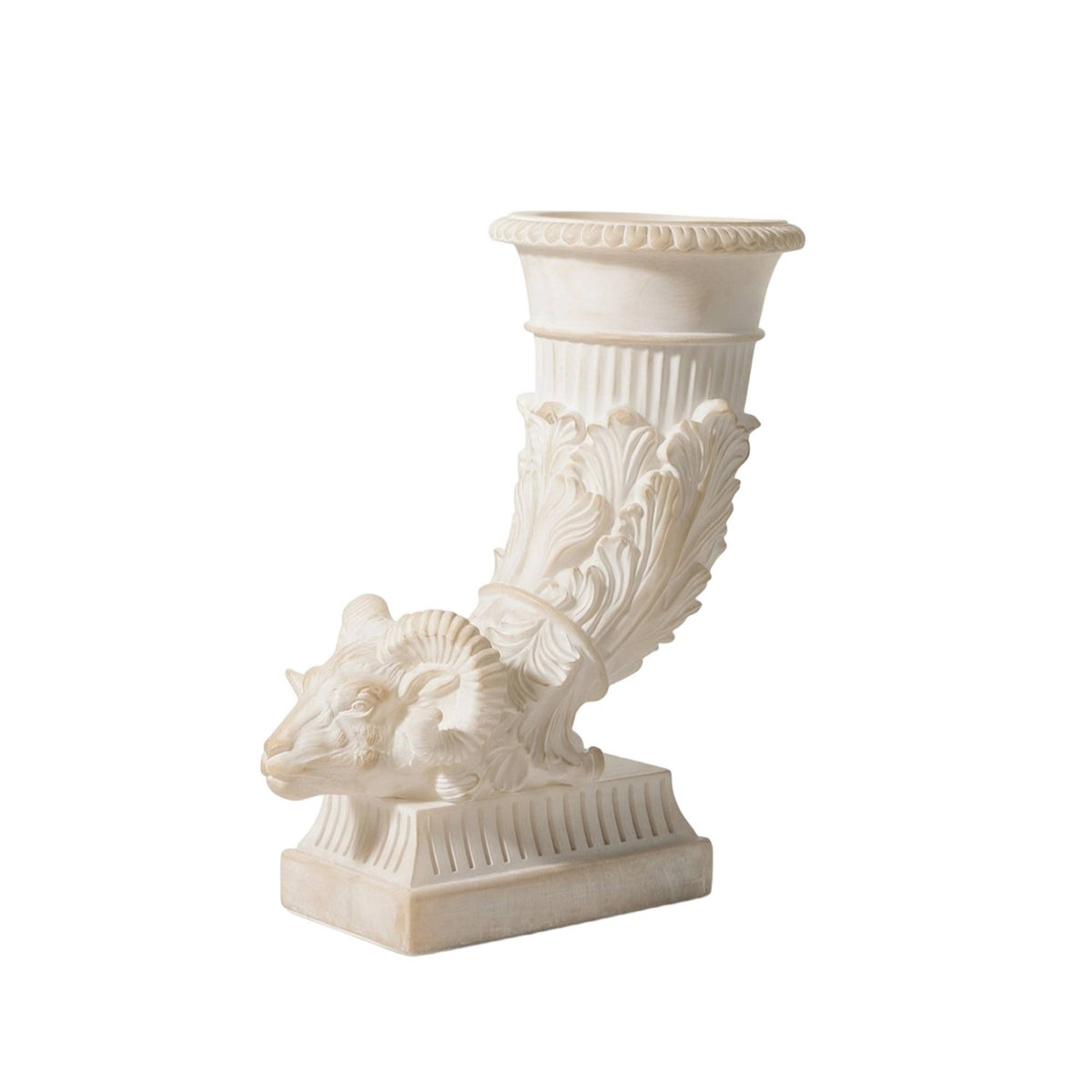 Sheep Head Vase Carved Curved Form Vase Sculptural Sculpture for Home Stylists, Mantel, Bookshelf