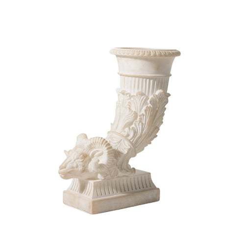 Sheep Head Vase Carved Curved Form Vase Sculptural Sculpture for Home Stylists, Mantel, Bookshelf