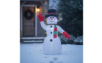Waving Inflatable Snowman with Top Hat Outdoor Christmas Inflatable Snowman Giant Lawn Decoration Oversized