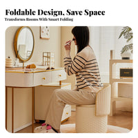 Wheeled Storage Stool 360° Swivel Rolling Storage Chair Scratch Resistant