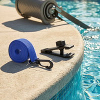 Solar Cover Reel Attachment Kit Pool Cover Strap with Clip Adjustable Fastening Strap Kit Weather-resistant Construction Suitable for Backyard Swimming Pool Maintenance Daily Use