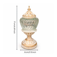 Ribbed Glass Lantern Distressed Finish Vintage Glass Lantern White and Gold