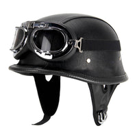Retro Half Shell Helmet Adjustable Chin Strap Safety Gear Breathable