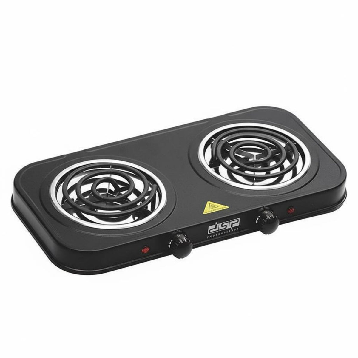 High Power Double Burner Electric Cooktop Independent Temperature Control Double Burner Hot Plate Non-Slip Feet for Office, Small Apartment