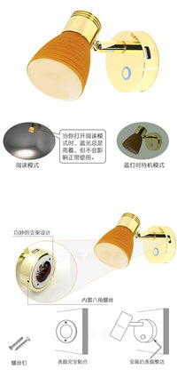 LED阅读灯床头灯3W可触摸USB调光灯旅居车房车船用配件