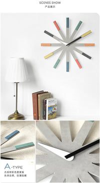 WOZOOM Nordic Style Wall Clock for Living Room, Quartz, Battery Powered